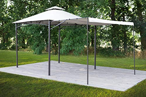 Greemotion Pabellón Nashville, Carpa de jardín con Dosel en Color Antracita/Beige, Carpa de Fiesta de Acero con Techo, pabellón 3x3m