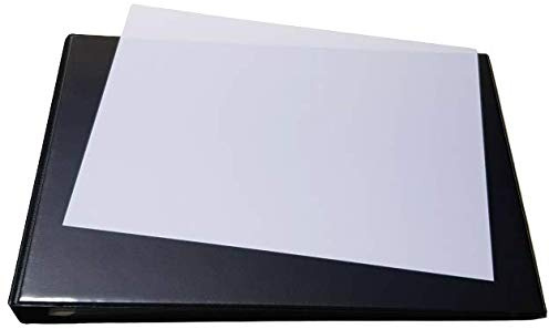 Ringbuch, Ordner SCHWARZ in A4 als QUERFORMAT mit Drahtniederhalter und Sichttasche/Einschubtasche