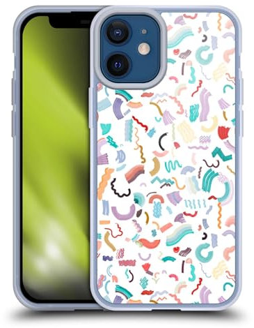 Head Case Designs Officially Licensed Ninola Cute Curly Shapes White Patterns Gel Case [Military Grade Protection] Compatible with Apple iPhone 12 Mini and Compatible with MagSafe