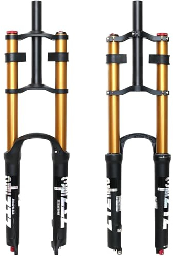 splumzer [EU Stock Horquilla de Suspensión de Bicicleta 26/27.5/29para Bicicleta de Montaña DH Air Doble Hombro Downhill Rappel Amortiguador Tubo Recto Ultraligero (Oro, 29 Pulgadas)