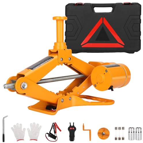 ROGTZ Electric Scissor Car Jack Kit, 3Ton 12V Portable Auto Car Lift with 17.7 Range for SUV/Sedan, Floor Jack for Tire Change & Roadside Emergency