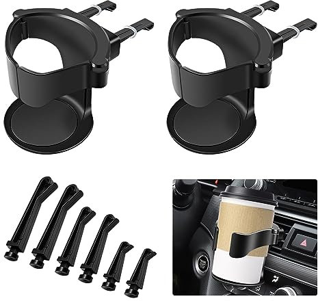 EACHPT Car Cup Holder, 2 Pcs Air Vent Cup Holder for Car, Car Drinks Holder Universal Adjustable Car Vehicle Cup Holder, with Car Ventile clips, Car Cup Holder for Water Coffee Juice Bottle Stand