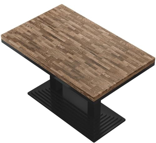 GGMMÖBEL MASSIV-Steel | Bistro Massivtischplatte | 120x70cm | Holz | Gastro Massivtischplatte