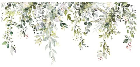 Papel Pintado Hojas verdes Naturaleza Plantas Botánica - Incluye Pegamento - Fotomurales Pared Tejido No Tejido Decorativos Murales Fotográfico XXL Moderno Decoración de Paredes (368x254 cm)