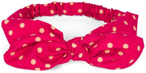 styleBREAKER Damen Haarband mit Punkte Muster, Schleife und Gummizug, Stirnband, Headband, Pinup, Rockabilly, Haarschmuck 04026036, Farbe:Rot-Beige