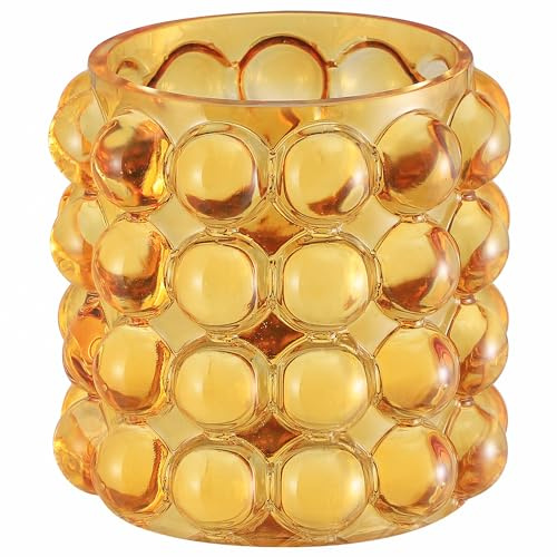 MARTAGE Bubble Glass Vase, Amber Flower Vase, Small Vases for Flower, Unique Short Glass Vases for Living Room, Bedroom, Dinning Table, Office, Wedding, Table, Centerpieces, 5.5 Inches