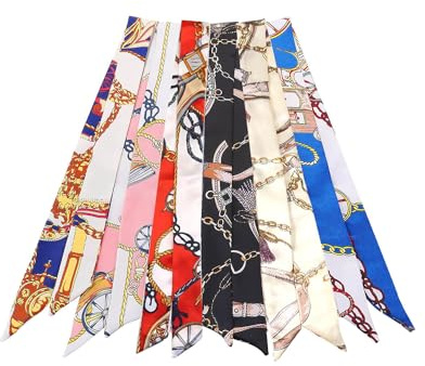 JELIEE 6 Pack Scarf Bags for Women Handbag Scarfs Hair Scarf Neck Scarf