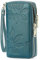 GOIACII Portefeuille Femme Grande Capacité Double Fermeture Eclair Porte Carte de Crédit Porte Monnaie Femme en Cuir avec Blocage RFID Téléphone Poignet