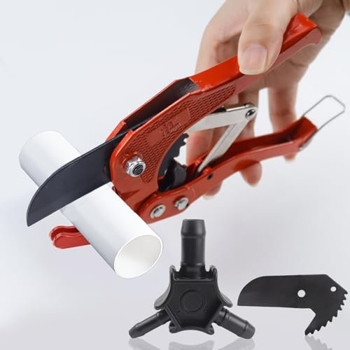 LPZMPZ Cortatubos Cortador Tijeras Corta de Tubo para Multicapa Tubos Tipo Trinquete de 42 MM Plastico Profesional de Tubos de PVC PPR PEX PE PP (Calibrador 16, 20, 25MM)