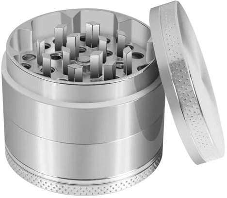 Grinder Weed en Aluminium 4 Pièces，Grinders en Acier alliage，Moulin à Herbes et Épices avec Diamant Tranchant，Convient pour broyer les épices,le tabac,la vanille et les plantes médicinales（36x50mm）