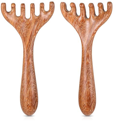 2 Pack Head Hair Massager Scalp Wooden Portable Head Scratcher Massager for Relaxation Reduction Heads Massage Tool Scalp Massagers Wood Comb for Mother, Sister and Lover Scalp Meridians