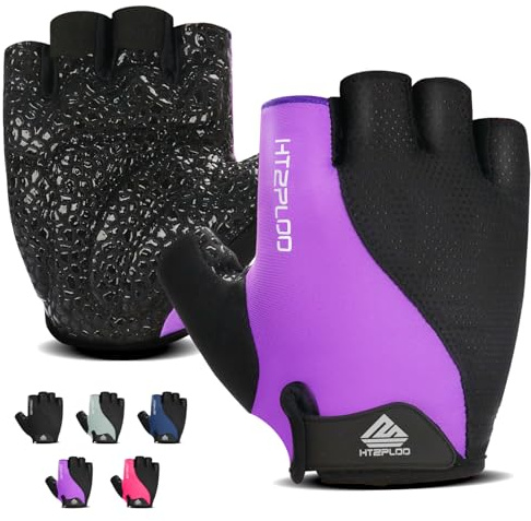 HTZPLOO Workout Gloves for Men Women,Weight Lifting Gloves for Exercise, Gym Training, Fitness,Breathable and Excellent Grip (Purple, Medium)