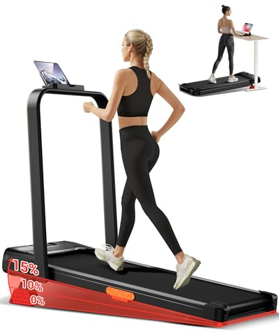 UMAY 4 en 1 Cinta de Correr Plegable con Inclinación, Walking Pad,Amortiguación y Motor Silencioso de 2,5CV Cinta de Andar Plegable Puede Soportar 136 KG