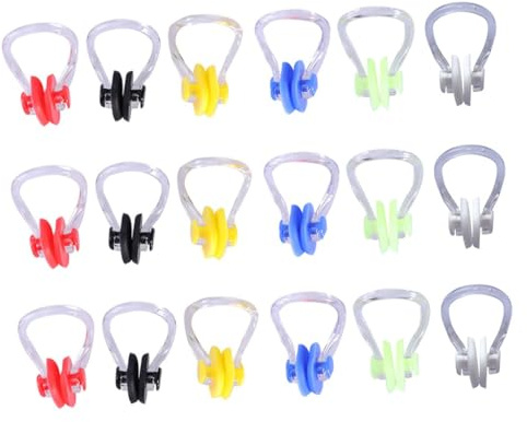 WHAMVOX 20 Pezzi Clip per Naso da Nuoto in Silicone Impermeabili Resistenti e Confortevoli Protezione Ergonomica per Adulti e Sport Acquatici Colori Misti