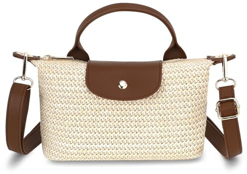 BBORGDC Woven Crossbody Bags For Women, Small Straw Mini Tote Bag With RFID, Summer Shoulder Purse For Girls, Beach Basket Purse For Travel Walking Commute Gift
