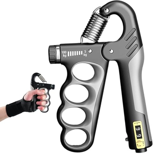 Zuuyye Allenatore Mano e Avambraccio con Forza di Presa Regolabile 5-100 kg. Include Contatore. Ideale per Palestra, Casa e Riabilitazione.