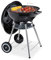 Relaxdays Kugelgrill mit Deckel, Ablage & Aschetopf, fahrbar, Garten & Camping, Grill ∅ 40 cm, Holzkohlegrill, schwarz