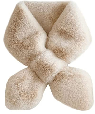 Sciarpa Invernale Calda di finto pelo Sciarpa Tubo invernale in maglia da donna sciarpa da donna con nastro caldo e morbido Loop Tube Donna Elegante Sciarpa Lungo collo in peluche Ideale per Outfit