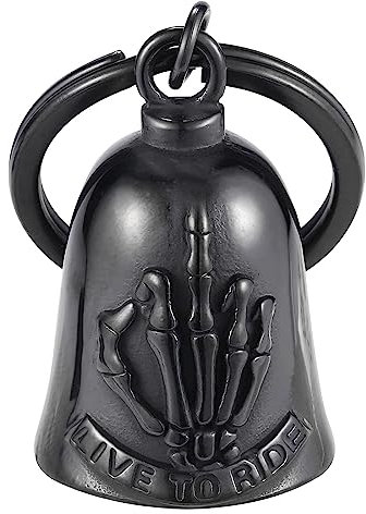 Bell for Motorcycle - Motorcycle Men Bell, Helps You Drive Away Mechanical Problems and Bad Luck On Your Journey (Black) (Black)