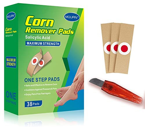 MQUPIN 38 Piezas Removedor de Maíz,Eliminar verrugas,Ácido Salicílico Corn Wart Remover, tratamiento de eliminación de verrugas,las verrugas y los callos se pueden eliminar fácilmente y sin dolor