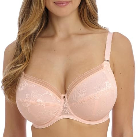 Fantasie Women's Fusion Lace Underwire Full Cup Side Support Bra Coverage, Blush, 38FF US