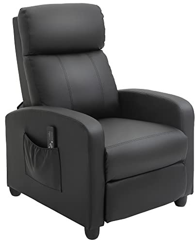 HOMCOM Massagesessel mit Liegefunktion, Relaxsessel mit Massagefunktion, Fernsehsessel mit Fernbedienung, Massagesofa mit Rückenlehne, elektrisch, Schwarz