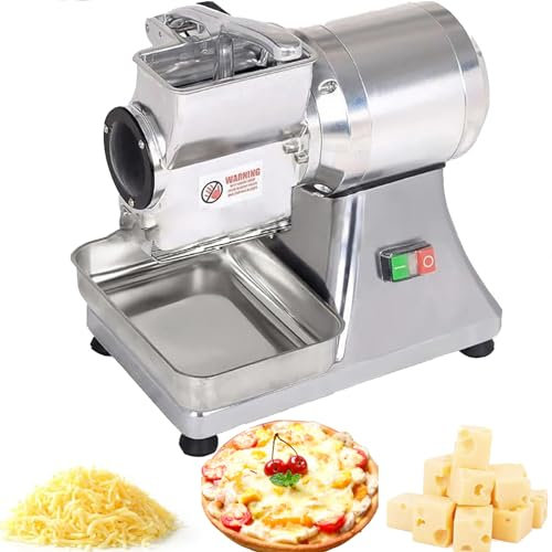 DPQYJPP Râpe à Fromage électrique Commerciale, râpe électrique rotative 550 W 0,75 HP, broyeur à Fromage Robuste avec Un récipient, pour Fromage, Beurre, miettes de Son de Pain