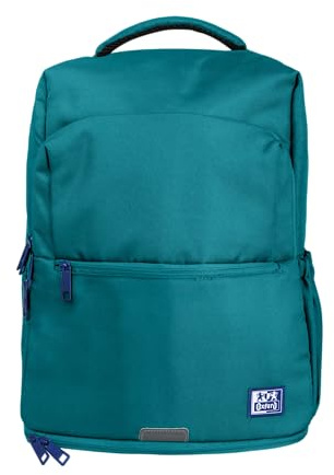 Oxford B-Out, Mochila Escolar Unisex, 30L, 42cm, Bolsillo Acolchado para Portátil, Compartimento Isotérmico, Poliéster Reciclado RPET, Color Aqua