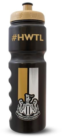 Hy-Pro Officially Licensed Newcastle United F.C. Plastic Bottle - 750ml, Water bottle, 0.75L, Reuseable, Retractable Nozzle, Lightweight, Sports Bottle, BPA Free