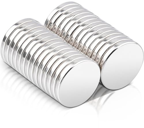 28 magneti forti 15 x 2 mm, al neodimio, extra forti, piccoli magneti, rotondi, mini magneti, forti magneti per lavagne magnetiche, frigorifero, lavagna, artigianato, bacheca, cucina, fai da te