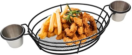 Contenedor de Papas con Dips - Charola de Comida Rápida Reutilizable | Canasta para Hamburguesa Sándwich Pan Hot Dog Palomitas | Ideal para Picnic Camping Cocina Fiesta BBQ