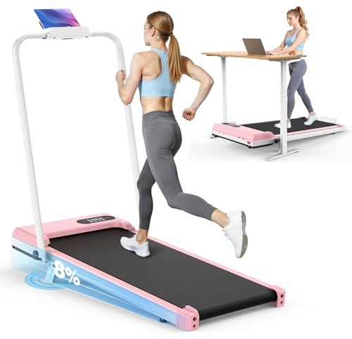 Tapis de Course Pliable avec Pente Réglable 7% – Tapis Roulant Électrique Silencieux 8 km/h, Moteur 2,5 HP, Surface Large 40 cm, Cadre Renforcé, Écran LCD, Charge Max 130 kg – pour Maison & Bureau