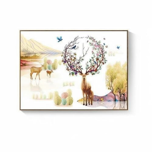 FytStycale Coffret Électrique Panneau de Distribution Couvre Compteur Coffret Électrique Tableau Basculant en Toile Huile avec, 70 50cm Couvre 58 40cm, C-Cerf De La Forêt