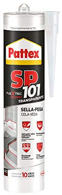 Pattex SP101 Original, adhesivo sellador para interiores y exteriores, polímero sellador transparente multimaterial, sellador de juntas en cartucho, 1 x 280 ml