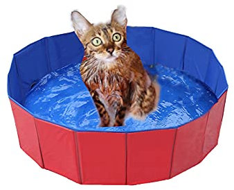 Faltbarer Planschbecken für Hunde und Katzen, tragbar, für Hunde/Katzen, aus PVC, 50 x 8 cm