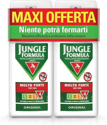 Generico 2 X Jungle Formula Molto Forte Spray Antizanzare - Repellente Per Insetti Con Azione Protettiva Duratura 9 Ore Di Protezione, 75 Ml