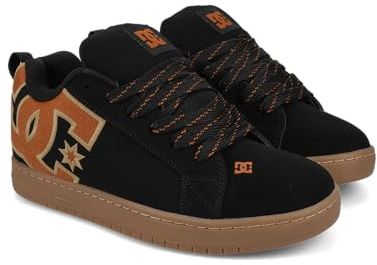 DC Shoes Court Graffik, Scarpe da Skateboard Uomo, Nero/Marrone/Gomma, 43 EU