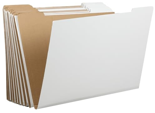 Dinifee 10 Pack Art Portfolio Folders Stores Items up to 18 x 24 Flat Files Large White Corrugated File Folder for Vertical Flat Storage for Artwork Blueprints Plans Drawings Construction Poster