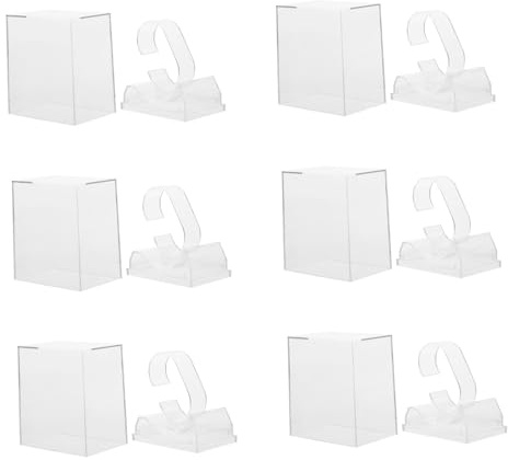 VALICLUD Caja De Reloj Transparente Para Almacenamiento y Exhibición, Estuche Organizador De Joyas, Material Duradero Ecológico, Set De 6 Piezas, Para Uso Personal y Tiendas