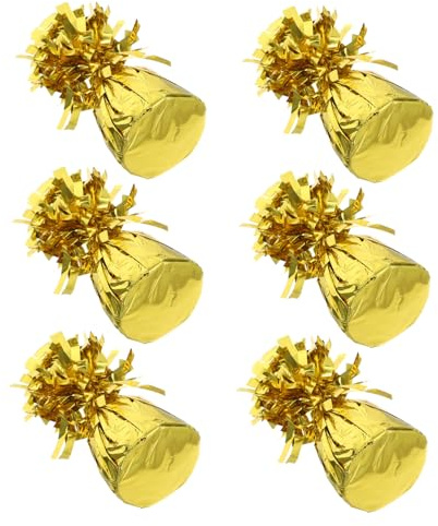 HEALSOPTHY 6 Pezzi Pesi per Palloncini in Metallizzata Oro Accessori Decorativi per Feste Compleanni Matrimonio Shower Anniversari per Palloncini da Tavolo Vibranti e Resistenti