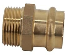 Rotguss Messing Pressfitting V Kontur mit Außengewinde, DVGW Geprüft, für Trinkwasser Heizung Sanitär, verschiedene Größen (28mm - 1)