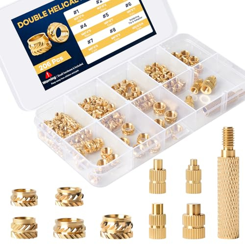 RAYTRUST 206pcs Heat Set Inserts Assortment Kit(Metric M2-6)