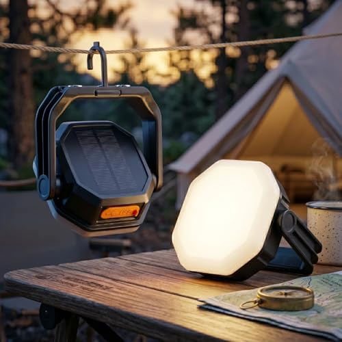 KEIY Camping Light for Tents, 6600mAh Rechargeable Magnetic Lantern | 400LM 3 Colour Temperatures, 6600mAh Power Bank, Magnetic Base, IP65 Water-Resistant Hanging Lamp For Tent