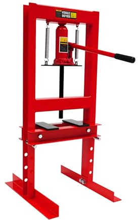 Presse d'atelier - 50 x 40 x 90 cm - Presse hydraulique en acier au carbone avec manomètre - Course de 125 mm - Force de pression 6 tonnes - Presse manuelle professionnelle pour atelier de voiture