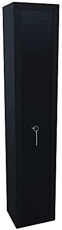 BRICOZONE Fuciliera Armadio Portafucili Armi In Acciaio Blindato Con Cassetto Tesoretto Con Serratura E Chiave A Doppia Mappa Cassaforte Sicura Colore Grigio Scuro (3 Posti)