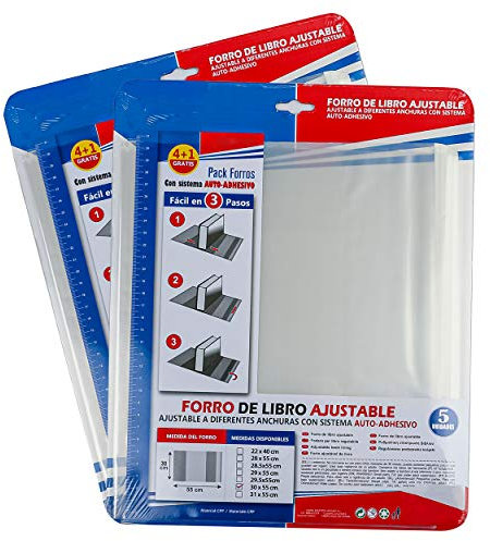 10 Buchumschlag 30x55cm selbstklebend und verstellbar transparent, 10 Stück Buchhülle,Heft-Hüllen einfach und bequem zu bedienen