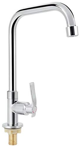 Grifo de una manija de acero inoxidable, grifo de agua fría para cocina individual con grifo para fregadero de agua fría girado 360 ° para baño de cocina