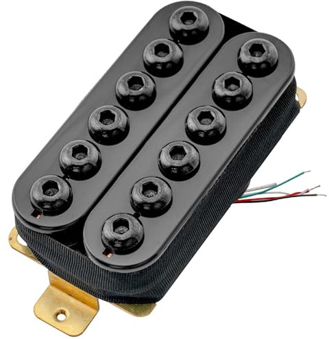 Artec HIVB Invader Scoperto Regolabile Poli Hexagonal Ceramico Pick Up Humbucker Ponte 16,8K per Chitarra Elettrica, Nero