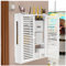 Wandhalterung WiFi Router Box Jalousien Dekoration Schwebende Regale Wandregal Steckdosenleiste Schutz Hider Router Rack Desktop Aufbewahrungsschrank (Color : Weiß, S : 42x10x51cm)