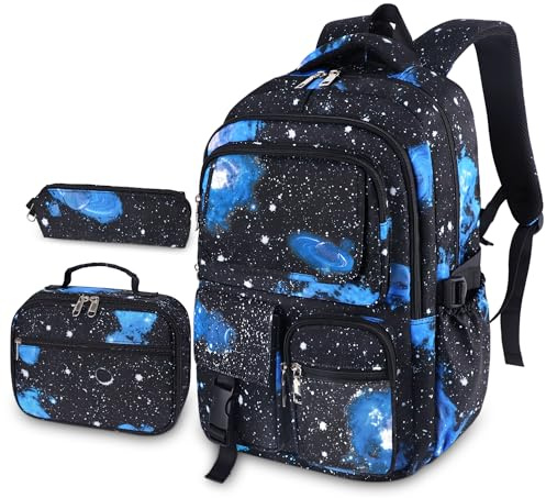 Zaino Scuola Media Ragazzo Superiore Ragazzi, Set per la Scuola Borse Elementare Bimbo Bambina Bambino, Zaini Casual Scolastici per 15.6'' PC Portatili, Zainetti per Bambini Ragazza Grande Daypack